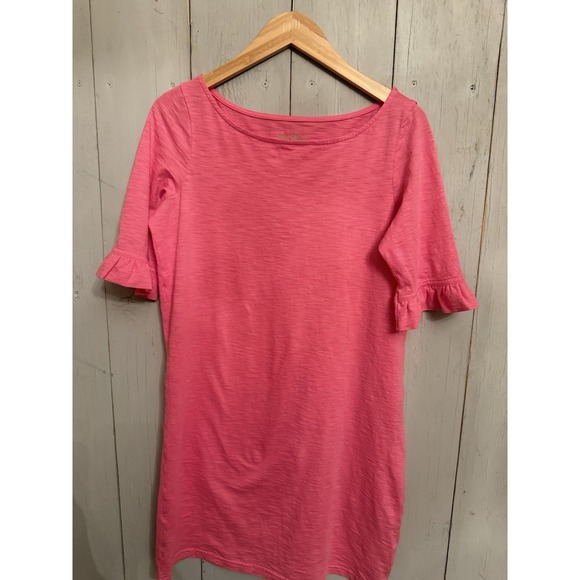 Lilly Pulitzer Somerset T-Shirt M Dress Ruffle Sleeves Passion Pink - Picture 3 of 8